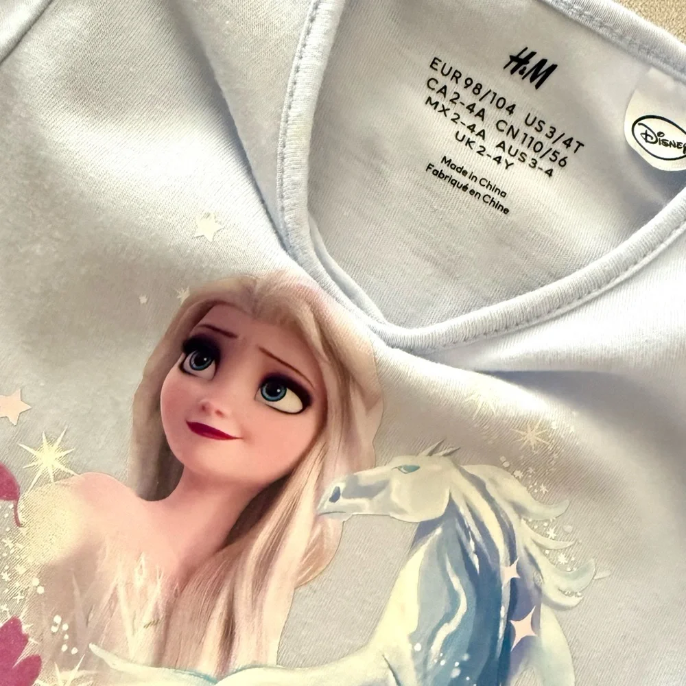 H&M Toddler Girls' Frozen Elsa Light Blue Tulle Dress, Size 3-4yrs